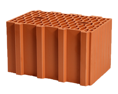Картинка Кирпич - Керамические блоки Керамический блок 38   : М-100 размером 250x380x219. Цвет красный, производство Пятый элемент кирпичный завод 